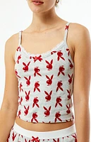 Playboy By PacSun Bunny Print Bow Tank Top