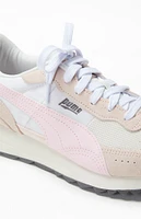 Puma Women's White & Pink Road Rider SD Sneakers