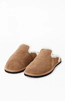 LUSSO CLOUD Tan Draper Suede Slippers