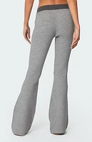 Edikted Lei Contrast Knit Flared Pants