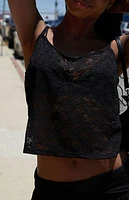 John Galt Black Lace Tank Top