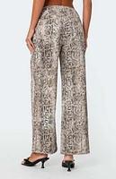 Edikted Snakeskin Printed Low Rise Jeans