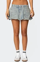 Edikted Jodi Denim Bubble Mini Skirt