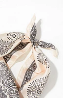 LA Hearts Ivory Tie Bandana Scarf