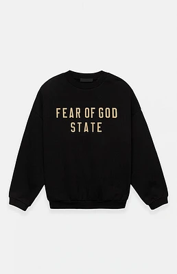 Fear of God Essentials Black Fleece Crew Neck Sweatshirt