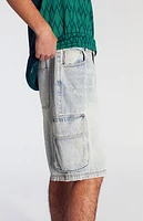 Pacsun Light Indigo Baggy Cargo Denim Shorts