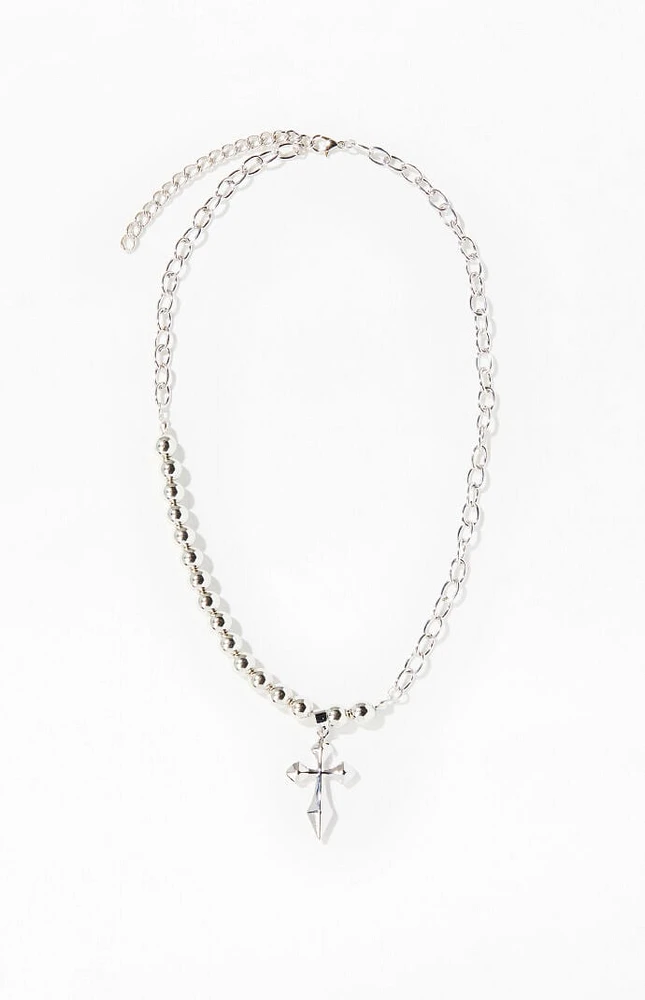 PacSun Cross Pearl Necklace