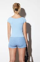 Contour Seamless Waffle Knit Cinched Top