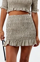 Glamorous Checkerboard Smocked Mini Skirt