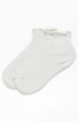 John Galt Ribbed Ruffle Ankle Socks