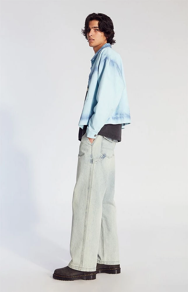 Pacsun Light Indigo Cargo Carpenter Baggy Jeans