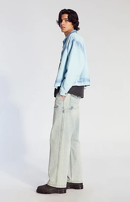 Pacsun Light Indigo Cargo Baggy Carpenter Jeans