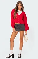 Edikted Sabrina Chunky Knit Cropped Cardigan