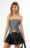 LA Hearts Pinstripe Sharkbite Tube Top