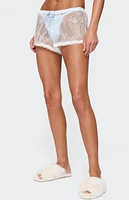 Edikted Laina Contrast Sheer Lace Shorts