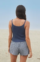John Galt Blue Plaid Keira Boxer Shorts