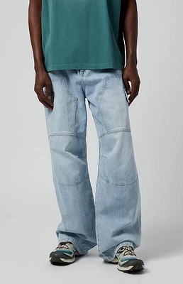 Pacsun Light Indigo Cargo Extreme Baggy Jeans