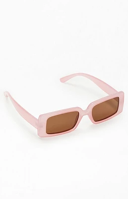 Pink Square Plastic Sunglasses