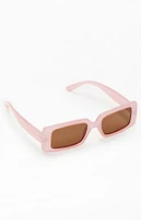 PacSun Pink Square Plastic Sunglasses