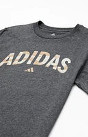 adidas Kids Heather Grey Tiger Camo Stack T-Shirt