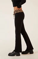 LA Hearts Leopard Print Fold-Over Flare Pants