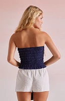 Beverly and Beck Kelsey Polka Dot Ruched Tube Top