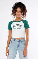 PacSun White & Pacific Sunwear Arch Raglan T-Shirt