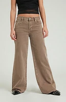 Pacsun Brown Low Rise Extreme Baggy Jeans