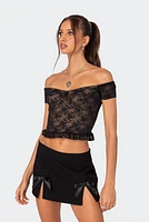 Edikted Addie Off Shoulder Lace Top