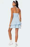 Edikted Dorit Ruffled Halter Mini Dress