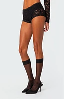 Estella Sheer Lace Micro Shorts