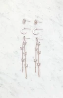 LA Hearts 3 Pack Silver Willow Earrings