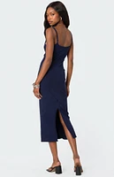 Edikted Air Back Slitted Midi Dress