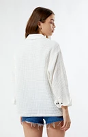 Camille Waffle Knit Button Down Shirt