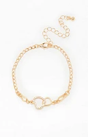 LA Hearts Heart Rhinestone Metal Bracelet