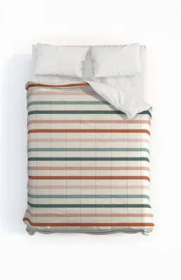 Multicolor Striped Comforter Cotton King + Pillow Shams Kit
