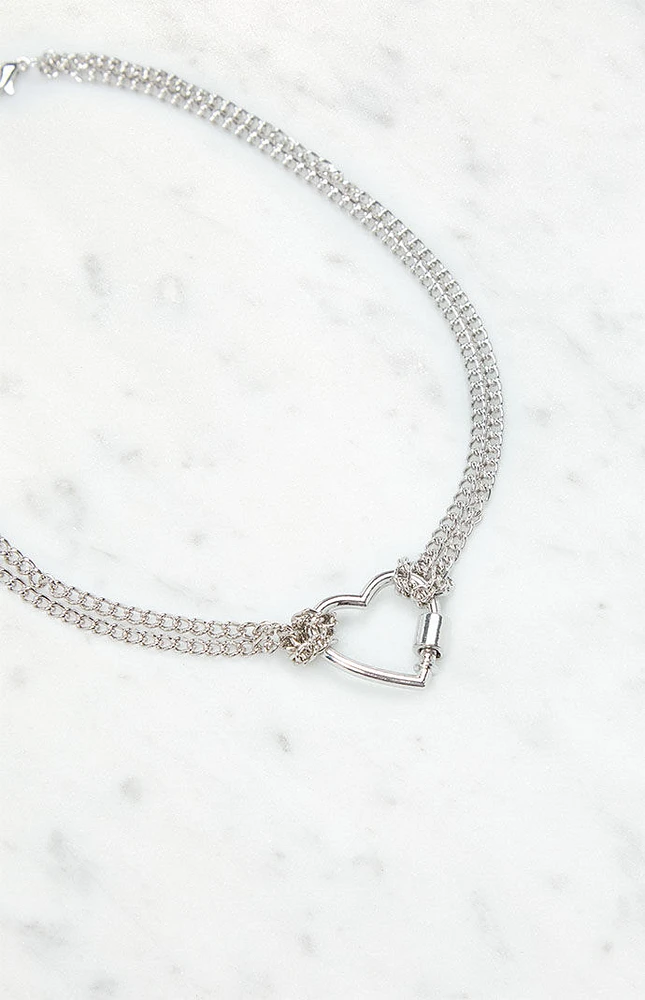 Thick Heart Chain Necklace