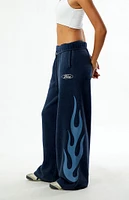 FORD Mustang Flames Wide Leg Sweatpants