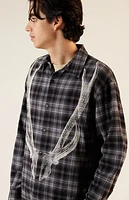 Pacsun Gray Graphic Flannel Shirt