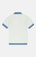 WeSC America Inc Blue Border Short Sleeve Polo Cardigan
