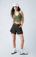 Pacsun Green Mid Rise Cargo Shorts