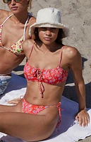 Pacsun Eco Red Cherry Salina Keyhole Tank Bikini Top