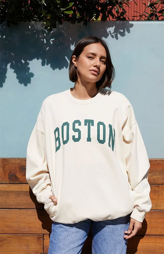 John Galt Green Erica Boston Crew Neck Sweatshirt