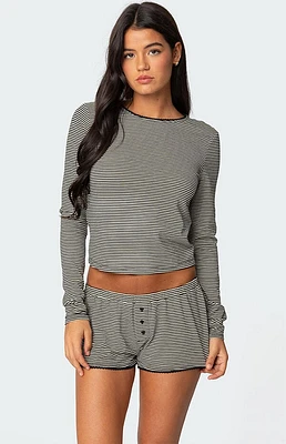 Edikted Suzy Striped Long Sleeve T-Shirt