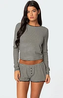 Edikted Suzy Striped Long Sleeve T-Shirt