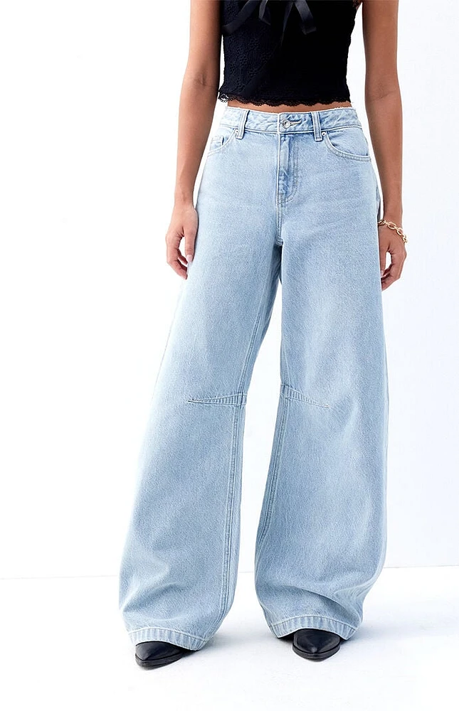 PacSun Light Indigo Baggy Barrel Jeans