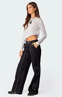 Edikted Helen Low Rise Cargo Pants