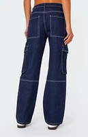 Edikted Alyssa Stitch Cargo Jeans