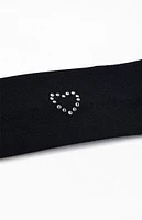 PacSun Rhinestone Heart Cloth Headband