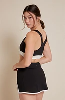 PAC 1980 WHISPER Active Black Contrast Split Mini Skort